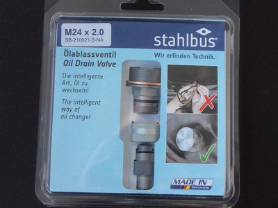 Stahlbus Ölablassschraube mit Ventil M24x2.0x12mm Komplettset mit 40cm Schlauch