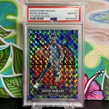 2020 Panini Mosaic #3 Kevin Durant Stained Glass Case Hit PSA 10 GEM MINT 🔥