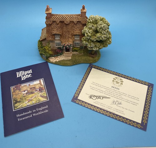 Cherry Blossom Cottage 1995 Lilliput Lane Cottage W/Deed Collector Club 777 - Picture 4 of 9