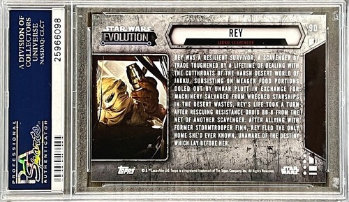 2016 Topps Star Wars Evolution Rey #90 PSA 10 GEM MINT (RARE: Population 3) - Picture 2 of 2