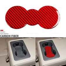 Red Carbon Fiber Rear Water Cup Holder Slot Cover For Land Rover Defender 20-24