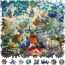 Wooden Jigsaw Puzzle for Adults by FoxSmartBox - 195 Pieces - Battle of Lights