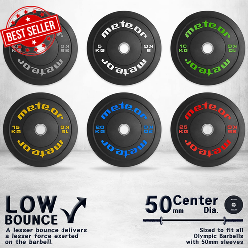 Meteor Essential Bumper Plate, Olympic Plate, Full Rubber Weightlifting Plate - - Picture 6 of 12