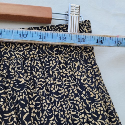 Jones New York Long Flare Women Size 12 Skirt Brown Floral Rayon Elastic Waist - Picture 8 of 10