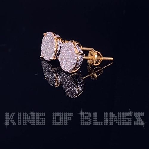 10K Echt Gelbgold Echter Diamant 0,40CT Herren/Damen Runde Ohrstecker Micro Ohrring - Video 1 von 1