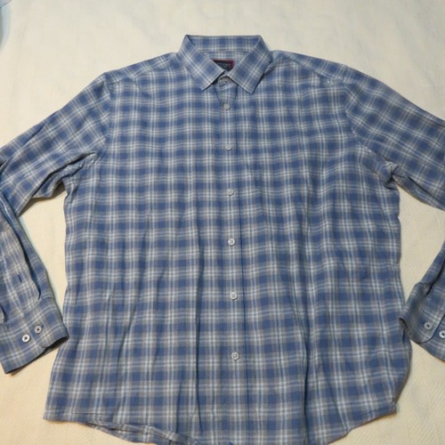 UNTUCKit Long Sleeve Button Up Shirt Men's XLarge  Blue plaid 100% cotton - Picture 1 of 7