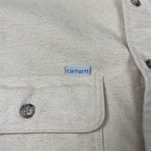 VTG Carhartt Shirt Mens Large Yellow Workwear Outdoor Rancher Heavy USA Warm - Picture 2 of 11