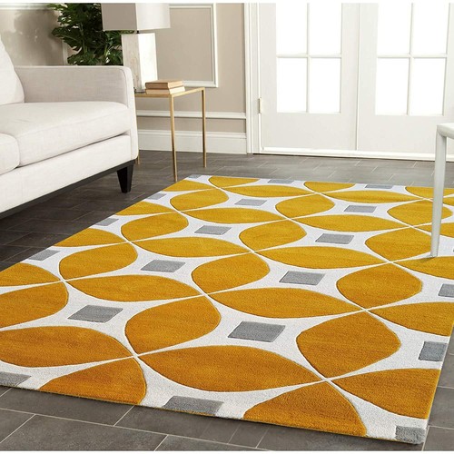Handgetuftet Modern Neueste Fliesen Design Home Teppich Gold Farbe (5X7 FUSS)