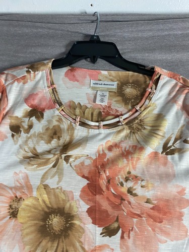 Alfred Dunner Blouse Best Dressed Womens 2X Beige Floral 3/4 sleeve NEW - Picture 7 of 16