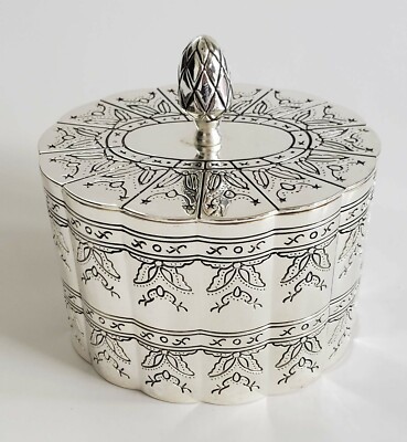 International Silver Company Vintage Jewelry/Trinket Box with Red Velvet Lining