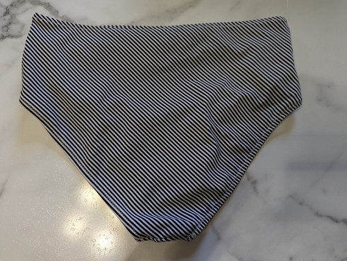 Womens Size M BIKINI Swim Bottoms Black and White Stripes Design - Picture 2 of 5