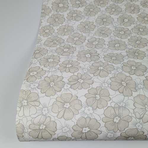 Taupe, Grau und Zinn Silber Schimmer Floral Blumen Feature Tapete-FD22227 - Bild 6 von 9