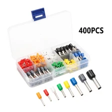 400PCS Ferrule Wire Copper Crimp Connector Insulated Cord Pin End Terminal Kit