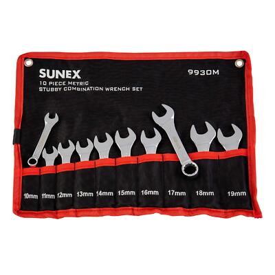 Sunex Tools 9930M Metric Stubby Combination Wrench Set, 10-Piece NEW NEW