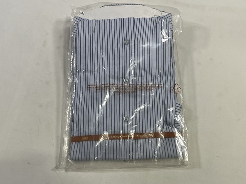 Mens Steven Land Blue Striped Button Down Shirt Size 15.5 34/35 NEW - Picture 3 of 4