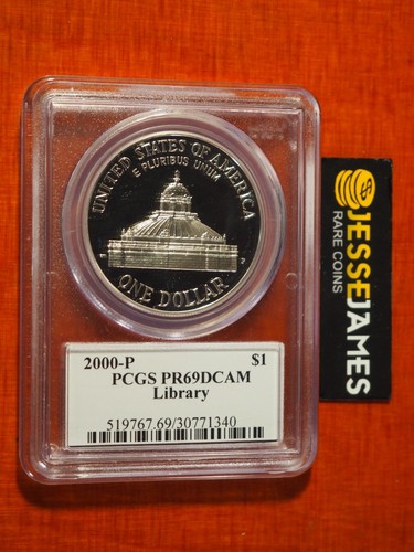 2000 P PROOF SILVER LIBRARY OF CONGRESS COMMEMORATIVE DOLLAR PCGS PR69 MERCANTI - Picture 2 of 2