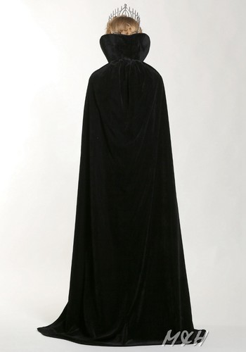 71" Full Length Velvet Satin Cloak Cape High Collar Wicca Robe Pageant Party New - Picture 3 of 54
