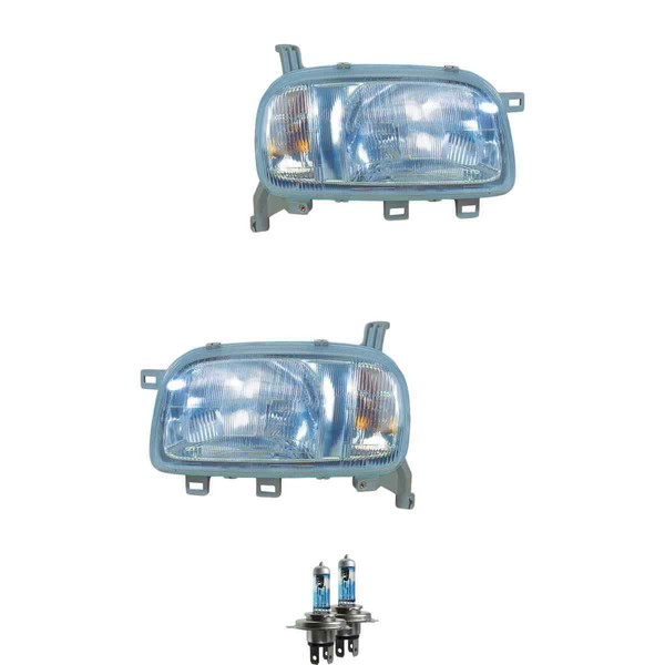 Halogen Scheinwerfer Frontscheinwerfer Set H4 FüR Nissan Micra II Inkl. Lampen-image