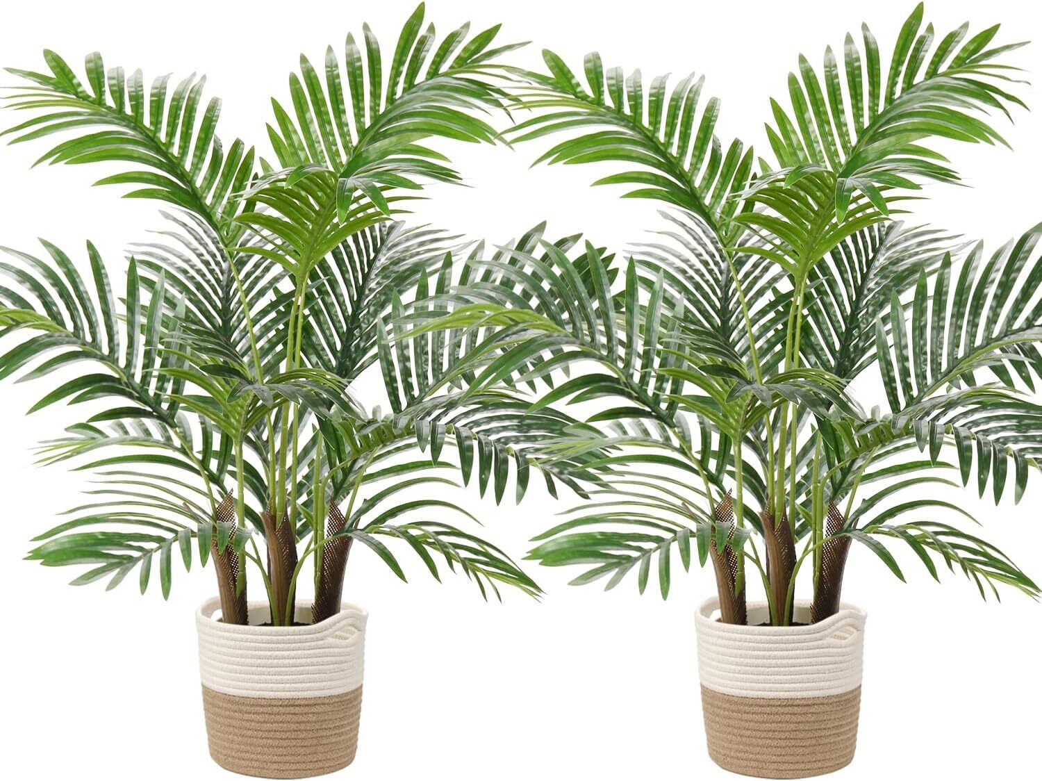 Artificial Palm Silk Tree Plant 2.5ft Fake Tropical Bonsai Plants 30 2.5 Feet