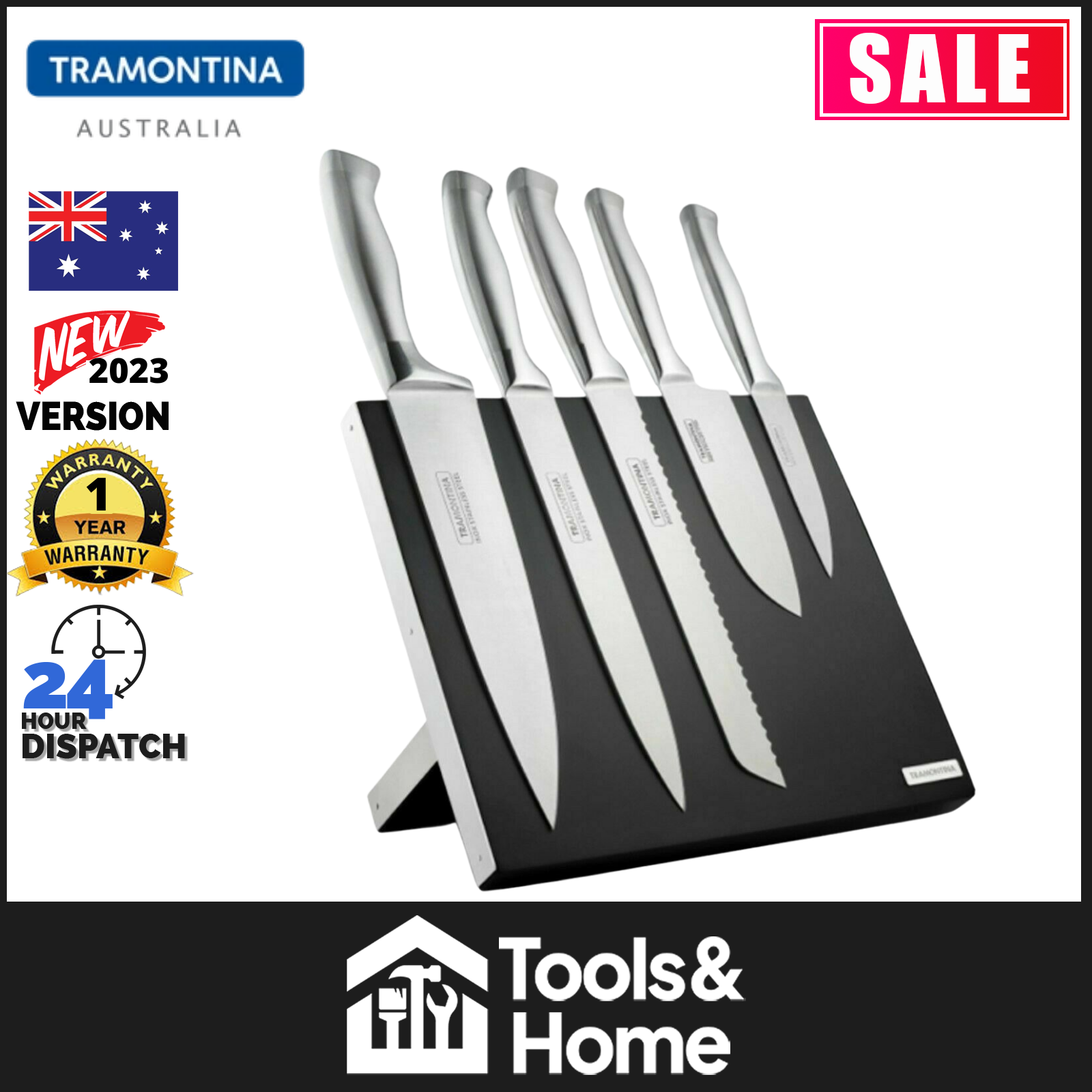 Tramontina 6 Pcs. Magnetic Knife Block Set