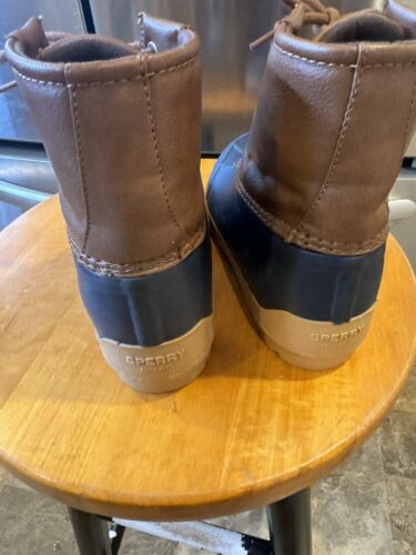 Botas Sperry Port Duck Niños Grandes Niños 2M Nieve Lluvia Caza Marrón y Azul Marino - Imagen 3 de 7