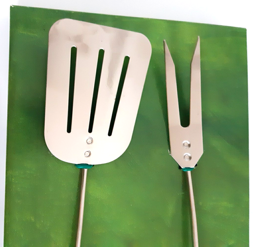 Hallmark BBQ Utensil Set Baseball Salt & Pepper Shakers Wooden Bat Spatula Fork - Picture 8 of 15