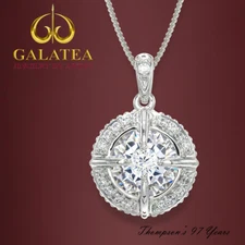 Galatea Momento 14ktw gold Diamond and White Topaz Pendent NIB #ML1-WT close out