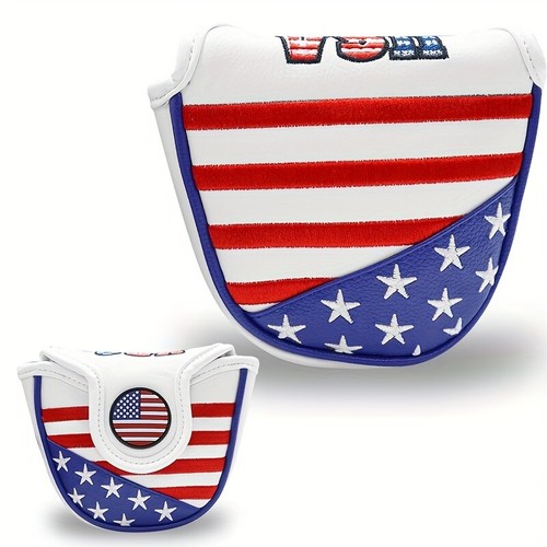 Magnetic PU Golf Leather Putter Head Cover Mallet Club Headcover - Picture 8 of 25