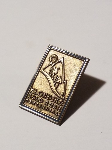 Collectible Hat Tie Lapel Pin Alaskan Klondike Gold Rush Centennial Brass Pinbac - Picture 2 of 5