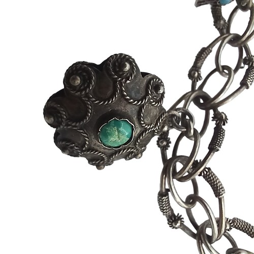 RARO Bracciale Donna Vintage Entrusco 5 Charm Argento 800 Gemma Antica Zingara - Foto 13 di 13