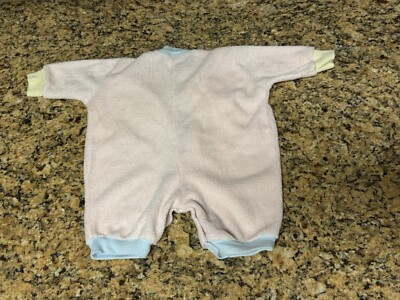 Vintage Baby Girl My Pal Newborn 0-10 Lb Pink Blue Yellow Terry Cloth One  Piece