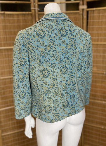 Vintage 50’s 60’s FLORAL BROCADE BLAZER Jacket Mod Hollywood MAD MEN Hostess - Picture 6 of 11