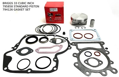 PISTON OVERHAUL KIT FITS BRIGGS & STRATTON 33 CUBIC INCH SINGLE CYLINDER OHV