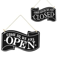 Aperto e Chiuso Cartello, Targa in Legno Aperto e Chiuso, Segno Aperto e Chiuso 