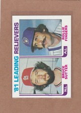 1982 TOPPS BASEBALL LEADERS #168 BRUCE SUTTER ROLLIE FINGERS NM *E316