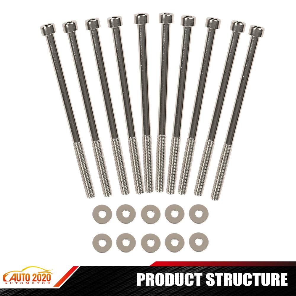 10X Stainless Steel Intake Manifold Bolts Kit Fit For Camaro GM LSX LS1-LS6