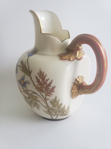 Orig. Antique Royal Worcester Flatbacked Jug Ewer Pitcher C. 1889 # 1094 7.75" - Picture 3 of 11