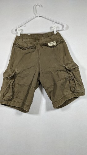 Abercrombie & Fitch Heavy Duty Cargo Shorts Boys Size 16 Khaki Green - Picture 3 of 6