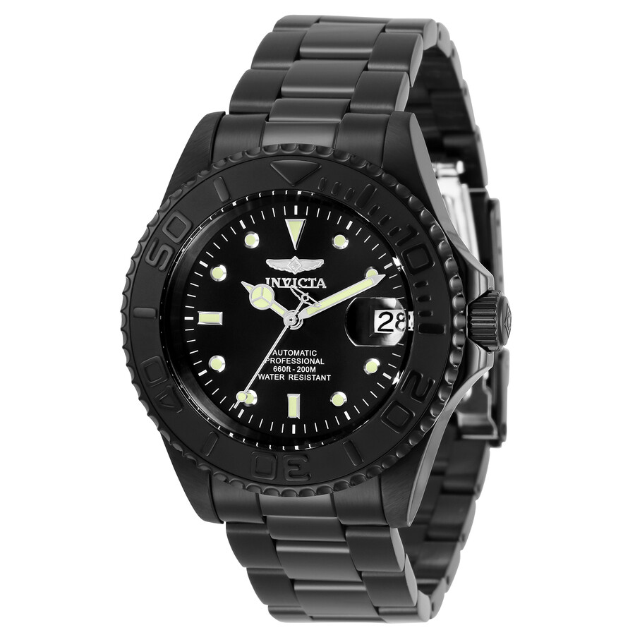 Мужские часы Invicta Pro Diver с автоматическим черным циферблатом 33052
