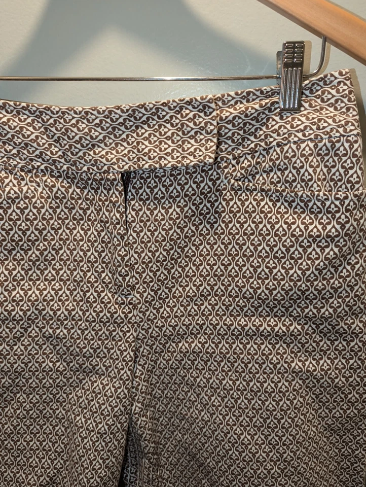 Pantalones Cortos Elásticos Talbots Petite Bermudas Talla 8P Bonito Diseño Marfil Marrón 32W Foto 2 de 4