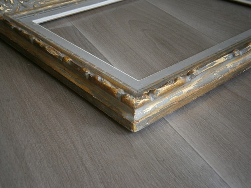 Frame Wood Carved St 18th #S Deco Painting Canvas Painting 41x31 Antique - Picture 7 of 9