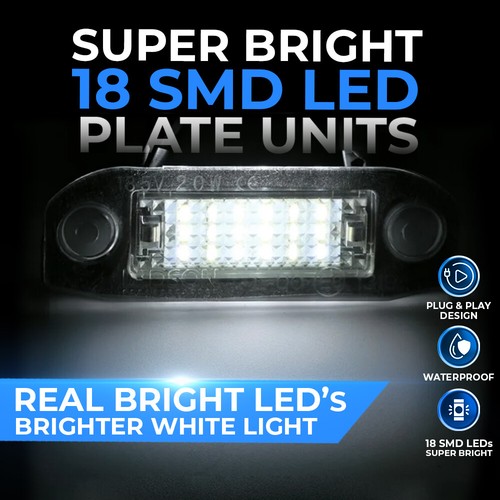 2x 18 LED Number Plate Light For Volvo C70 S40 S60 S80 V50 V60 V70 XC60 XC70 - Picture 2 of 6