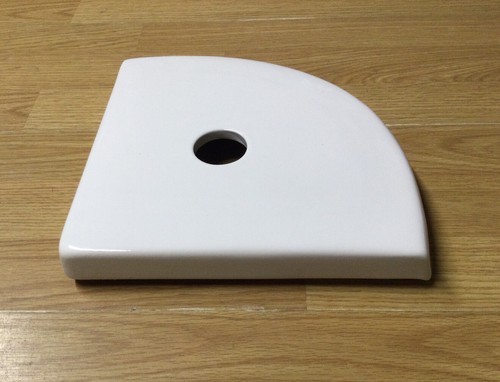 Toilet Cistern Lid = Unbranded Corner, Centre Flush, White, 238x242mm, C-10 - Picture 6 of 11