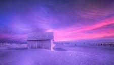Landscape nature hut snow winter sky norway cold frost Custom Gaming Mat Desk