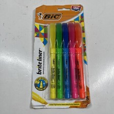 BIC - Brite Liner Highlighters--Chisel Tip-- 5pk Assorted--NEW!--SHIPS FREE!