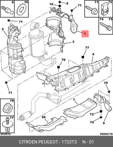 Ecran Thermique Echappement C3 C4 207 307 406 Scudo 1.6 HDI 1723T3 9661522880 - Photo 2/2
