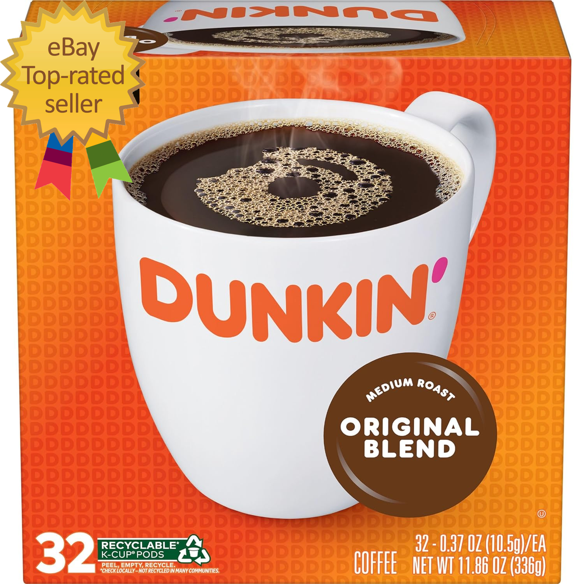 Dunkin' Original Blend Medium Roast Coffee, 128 Keurig K-Cup Pods