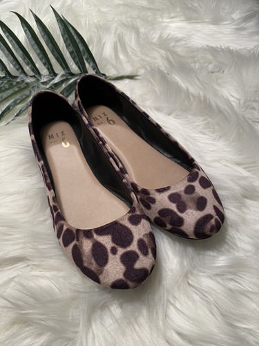 Mix No 6 Danzey Round Toe Velvet Leopard Print Flats Animal Womens Size 8.5 EUC - Picture 4 of 12
