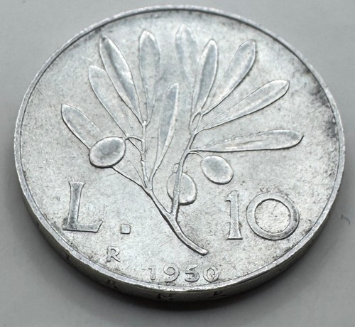 1950 R Italy 10 Lire Coin - Italian Ten Lire - Repubblica Italia - Free Shipping - Picture 4 of 4