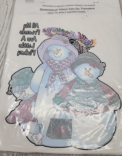 Cache Junction Iron On Transfers SNOWMAN 7"x9" New in Original Package - Picture 7 of 15